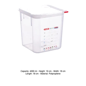 Conteneur hermétique en polypropylène 4 L 18 × 18 × 19 h cm, avec couvercle Araven - Product Image 3