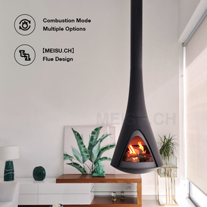MEISU.CH Factory Ceiling Mounted Truefire <strong>Wood</strong> Burning/Alcohol/Electronic <strong>Stove</strong> Core 3d Vapor 700mm Hanging <strong>Wood</strong> Fireplace - Product Image 3