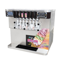 Machine à crème glacée molle de table à usage commercial, machine à crème glacée automatique, 7 saveurs, machine à crème glacée