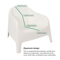 Fauteuil de salon moderne et durable, empilable, pour intérieur et extérieur, confortable, coloré, en plastique, pour hôtel