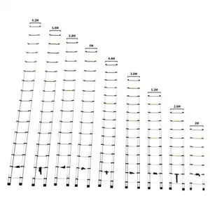 20 Stappen 25 Meter Plank Aluminium Ladder Opvouwbaar Telescopisch Dubbel Met Vingerbescherming