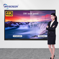 Tableau blanc interactif LCD tactile 4K Ingscreen de 55 pouces avec garantie de 3 ans, options de montage mural et au sol