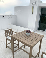 Nouvelle conception de table à manger en teck massif pour l'extérieur avec trou pour parasol, 6 places, mobilier de jardin, patio, imperméable, taille personnalisée, fabrication en usine