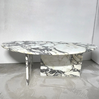 Table basse en marbre Calacatta Viola minimaliste de luxe Cammy Stone pour salon, villa, hôtel, maison, résidences