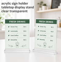 Support de signalisation en acrylique léger et robuste, présentoir de table double face, transparent et poli, pour le bureau