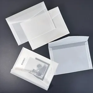 Buste di carta pergamena di carta traslucida di lusso su misura busta di carta di acido solforico bianco per confezione regalo di nozze