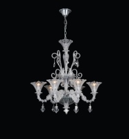 Grand lustre de luxe transparent en verre de Murano, soufflé à la main, multicouche, en cristal vénitien, pour hôtel, villa, hall d'entrée