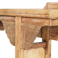 Rustique Vintage Chinois Antique Récupéré En Bois Massif Belle Sculpture Table De Console Courte Table D'autel