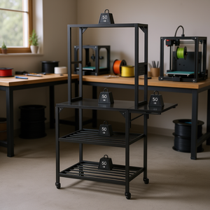 Soporte para impresora 3D, banco de trabajo de metal con ruedas, estante de almacenamiento de filamentos para el hogar, oficina o taller - Product Image 2