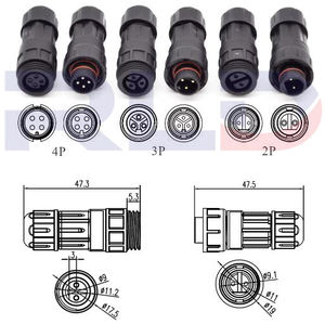 2-Pin 3-Pin IP67 Wasserdichter Steckverbinder für LED-Beleuchtung - Product Image 2