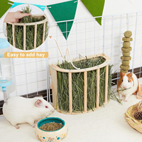 Mangeoire à foin en bois pour cochon d'Inde et lapin, grande capacité, support de foin suspendu, instructions pour cages de cochon d'Inde