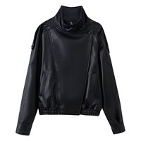 Commerce extérieur transfrontalier Automne Hiver 2025 Nouvelle veste blazer femme style européen américain à double col ample tendance en PU