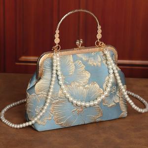 Nouveau sac à main pour femme de style chinois, sac à main tendance, grand sac à main à fleurs, sac à bandoulière unique, décoration en perles, sac à main décontracté pour femme - Product Image 5