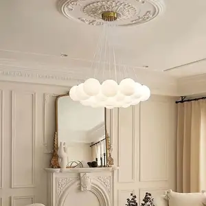 Lustre boule à bulles planète boule de verre lampe française lampes de luxe moderne magique haricots nuage lune plafonnier suspendu