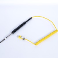 Thermocouple portatif isolé avec sonde en acier inoxydable, personnalisable ODM, capteur de température à réponse rapide pour le traitement des métaux