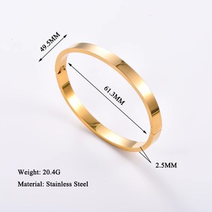 Classic Couple <b>Bangles</b> Stainless Steel Simple Style Smooth Cuff Bracelet Minimalist Wrist Jewelry Gifts for <b>Men</b> Women - Product Image 6