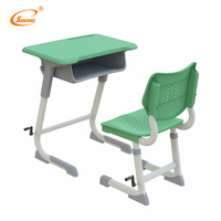 Bureau d'école individuel robuste et durable pour une personne, taille standard, facile à nettoyer