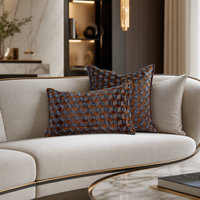 Housse de coussin décorative de luxe - Coussin tissé haut de gamme avec fermeture éclair invisible pour canapé, lit, décoration intérieure (personnalisable)