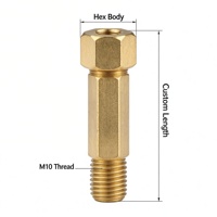Entretoise hexagonale filetée en laiton M10 femelle-femelle pour carte mère PCB, écrou de couplage hexagonal long, fixations en gros OEM
