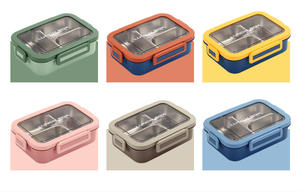 Bencircle B275 Stainless Steel Bento <b>Lunch</b> <b>Box</b> 3 Compartment Leakproof Food Container With Plastic Shell For Kids And Adults - Product Image 5