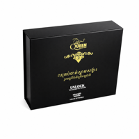 Magnifique Grande Boîte Cadeau Noire avec Logo Personnalisé, Fermeture Magnétique, Emballage en Carton Rigide, Boîte en Papier de Luxe pour Vêtements