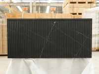 Vasque de salle de bain murale en marbre noir Nero Marquina poli, personnalisée, de luxe, pour hôtel, avec lavabo cannelé moderne