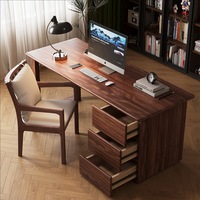 Bureau commercial en bois massif nordique Noyer Moderne Simple Ensemble de meubles de bureau et d'étude Style chinois Bureau d'ordinateur