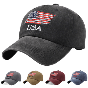 Gorra de Béisbol de 6 Paneles con Bandera de EE. UU. Bordada, 100% Algodón, Unisex, Ajustable, Cierre a Presión, para Uso Casual al Aire Libre en las Cuatro Estaciones - Product Image 6
