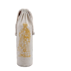 Custom <b>Small</b> Round Bottom Linen Custom Logo Sublimation Eco-Friendly Wine <b>Drawstring</b> <b>Bag</b> Jute <b>Bag</b> - Product Image 1