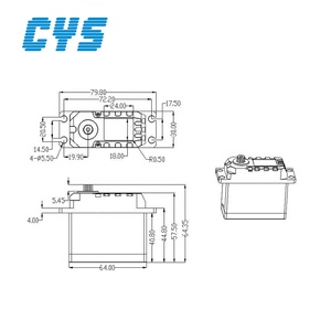 Servomoteur numérique industriel HV à couple élevé 110KG, engrenages tout acier, haute vitesse, étanche, boîtier métallique, pièces pour <span class=keywords><strong>avion</strong></span> RC CYS - Product Image 3