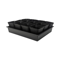 Macetas Cuadradas Resistentes para Vivero, de Plástico PP Ecológico, Modernas, para Uso en Interiores y Exteriores, Bandeja de Germinación, Macetero