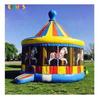 Châteaux sautants petits jouets de plein air d'été à thème rebondissant carrousel maison de rebond gonflable