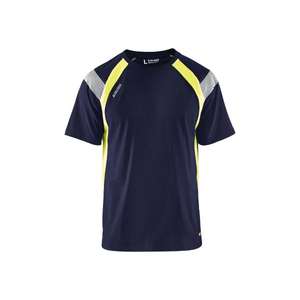 BLAKLADER-T-shirt 333210308833S Bleu marine/Jaune haute visibilité-EAN 7330509595473 HI-VIS WORKWEAR - Product Image 1