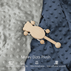 Housse de table à langer en peluche douce à pois Minky, respirante, pour bébés filles et garçons - Product Image 2