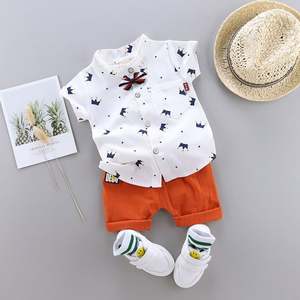 Conjunto de Ropa de Verano para Bebé Niño, 2 Piezas, Camisa con Corona, Diseño Moderno y Lindo, Venta al Por Mayor - Product Image 2