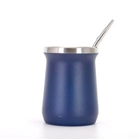 Tasse à Yerba Maté Mini en Acier Inoxydable 8oz, Tasse à Thé/Café Isotherme à Double Paroi, Gobelet de Camping, Cadeau d'Affaires Portable