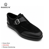 Chaussures habillées hybrides personnalisables pour hommes en daim à boucle, semelle épaisse, RADOLFA – Chaussures de ville décontractées de luxe sur mesure