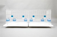 Cages d'Élevage pour Canaris Empilables et Pliables en Fil Blanc, Fabrication Artisanale, pour Inséparables, Emballage Carton