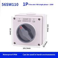 Interruptor de Botón de Aislamiento Impermeable Trifásico de 32A, Montaje Abierto para Exteriores, Material de PC, 380V 50/60Hz, Industrial, Karwoll 56SW332