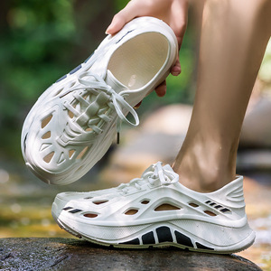 Chaussures aquatiques pour hommes, sabots à plateforme, semelle EVA, antidérapantes, confortables pour la pêche en plein air, la randonnée en rivière, la plage, blanc, noir, kaki - Product Image 2
