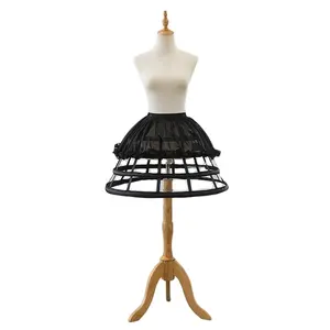 Lolita-Soporte de jaula de 4 capas para mujer, ropa interior ajustable con campana, Vestido corto de bola, enagua, boda, Crinoline