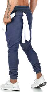 Pantalones de chándal deportivos lisos informales de entrenamiento para hombre, cálidos y transpirables, venta al por mayor - Product Image 3