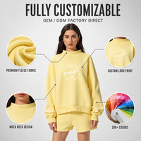 Sweat-shirt personnalisé OEM brodé à carreaux gingham et pois, col montant, épaules tombantes, grande taille, respirant et coupe-vent pour femme
