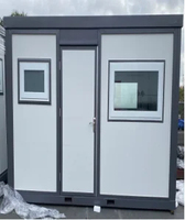 Toilettes publiques mobiles portables en acier de style moderne, cabine de salle de bain préfabriquée multifonctionnelle à faible coût avec douche intégrée