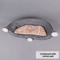 Hamac pour chat à fixer sur fenêtre avec ventouses puissantes, lit pour chat en feutre en forme de lune avec coussin en coton, perchoir solaire peu encombrant pour chats d'intérieur