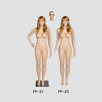 Maniquí de plástico de cuerpo completo con busto grande y color de piel simulado para escaparates y exhibición de ropa