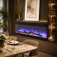 LCD Elektrischer Kamin Wandheizung mit LED-Flamme Metallkonstruktion Einstellbarer Thermostat für Hotel- und Haushaltsgebrauch Englische Sprache