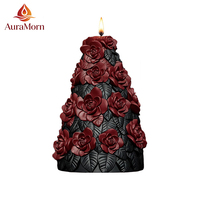 Ensemble de 4 bougies décoratives pour arbre de Noël, mini bougies parfumées pour la cheminée, décoration de la maison, fournitures de fêtes