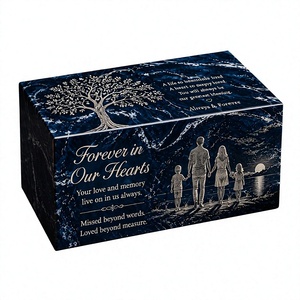 Urne funéraire personnalisée en bois de manguier gravée, double urne commémorative noire de 220 pouces cubes pour la maison - Product Image 1