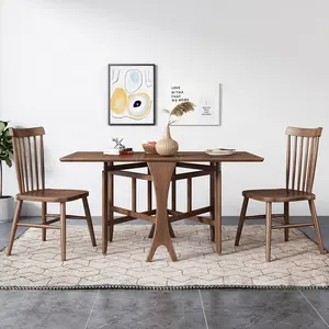 Dining Room Furniture Sets Foldable Modern Rectangular Multifunction Solid Wooden Folding Table